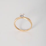 Anillo Solitario Olivo 1.95gr / T6 1/4 / Anillo Circon Blanco Oro Amarillo $