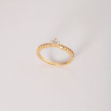 Anillo Solitario Churumbela 2.05gr / T5 3/4 / Circones Blancos Oro Amarillo $