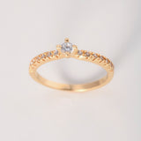 Anillo Solitario Churumbela 2.05gr / T5 3/4 / Circones Blancos Oro Amarillo $