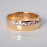 Anillo Argolla 4.15gr / T6 1/4 / Circones Blancos Oro Amarillo $