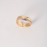 Anillo Argolla 4.15gr / T6 1/4 / Circones Blancos Oro Amarillo $