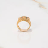 Anillo Búho Texturizado 6.4gr / T9 1/2 / Circones Negros-Verdes-Fucsias-Blancos Oro Amarillo $