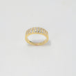 Anillo Rustico Lineas 5.45gr / T7 1/2 / Circones Blancos Oro Amarillo $