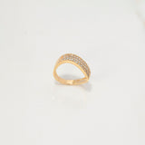 Anillo Banda 3.5gr / T6 / Circones Blancos Oro Amarillo $