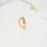 Anillo Banda 3.5gr / T6 / Circones Blancos Oro Amarillo $