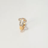 Anillo Cruz 3.7gr / T6 / Circones Blancos Dos Oros Amarillo Blanco $