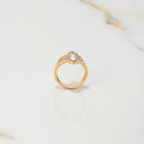 Anillo Cruz 3.7gr / T6 / Circones Blancos Dos Oros Amarillo Blanco $