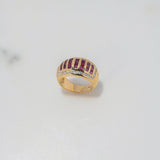 Anillo Rustico 8.2gr / T5 1/4 / Circones Blancos Fucsias Oro Amarillo $