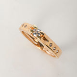 Anillo Solitario Puente 3.5gr / T6 1/2 / Circones Blancos Oro Amarillo $