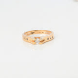 Anillo Solitario Puente 3.5gr / T6 1/2 / Circones Blancos Oro Amarillo $