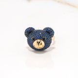 Anillo Oso 8.3gr / T8 / Circones Azules Negros Oro Amarillo $