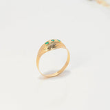 Anillo Rustico 1.1gr / T7 1/2 / Circones Verdes Oro Amarillo $