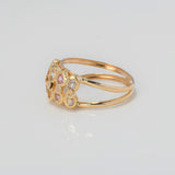 Anillo Ovalos 1.7gr / T7 3/4 / Circones Blancos Rosados Oro Amarillo $