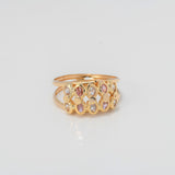 Anillo Ovalos 1.7gr / T7 3/4 / Circones Blancos Rosados Oro Amarillo $