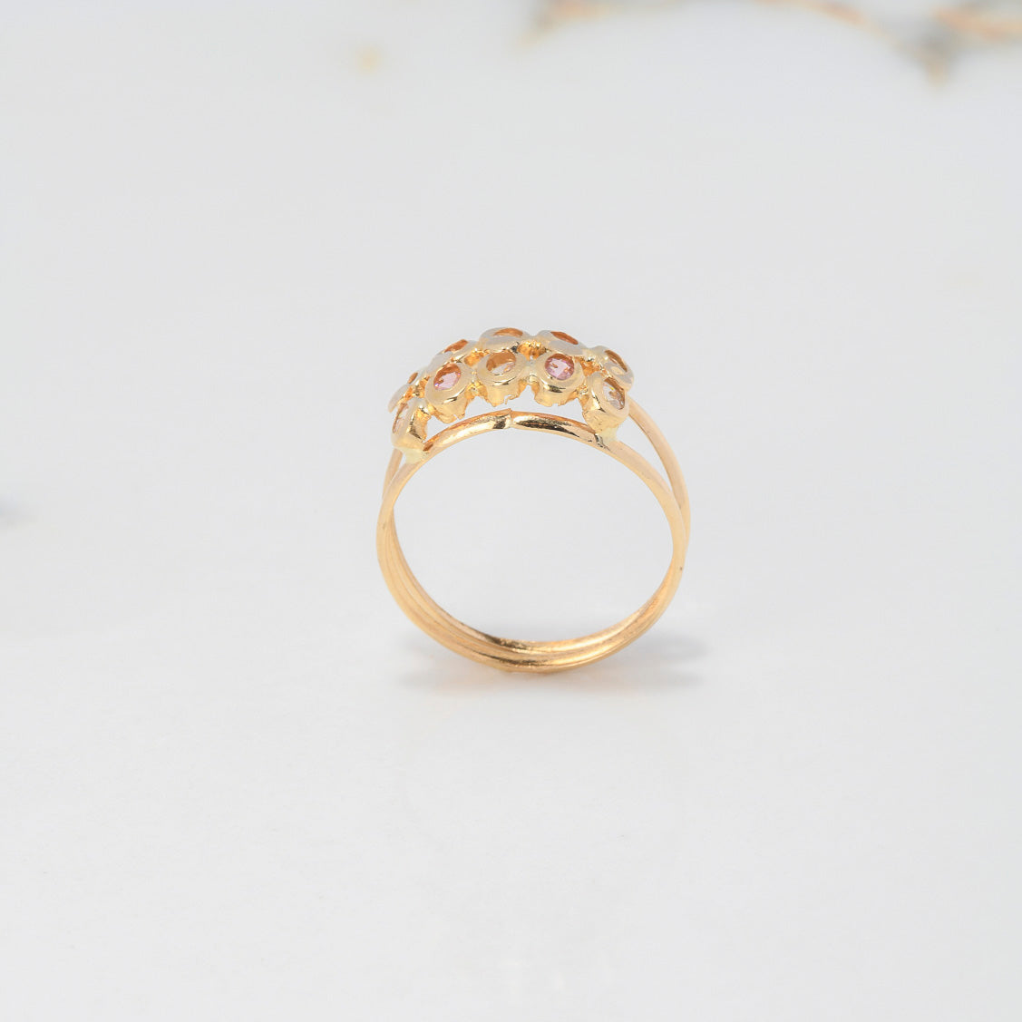 Anillo Ovalos 1.7gr / T7 3/4 / Circones Blancos Rosados Oro Amarillo $