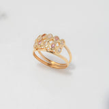 Anillo Ovalos 1.7gr / T7 3/4 / Circones Blancos Rosados Oro Amarillo $