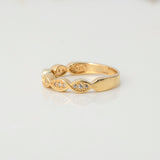 Anillo Ojos 2.75gr / T5 / Circones Blancos Oro Amarillo $