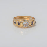 Anillo Circulos Estrellas 1.5gr / T7 3/4 / Circones Lilas Blanco Oro Amarillo $