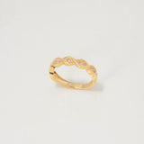 Anillo Ojos 2.75gr / T5 / Circones Blancos Oro Amarillo $