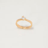 Anillo Solitario Linea Invertida 2.65gr / T6 / Circon Blanco Oro Amarillo $