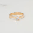 Anillo Solitario Linea Invertida 2.65gr / T6 / Circon Blanco Oro Amarillo $