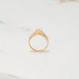 Anillo Arco Doble 2.25gr / T6 1/2 / Circones Blancos Dos Oros Amarillo Blanco $