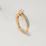 Anillo Solitario Churumbela 2.7gr / T6 3/4 / Circones Blancos Dos Oros Amarillo Blanco $