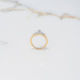 Anillo Corona 2.65gr / T6 1/2 / Circones Blancos Dos Oros Amarillo Blanco $