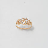 Anillo Corazon 15s 1.9gr / T6 1/4 / Circones Blancos Oro Amarillo $