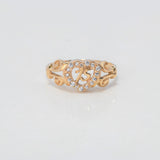 Anillo Corazon 15s 1.9gr / T6 1/4 / Circones Blancos Oro Amarillo $