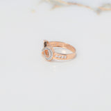 Anillo Infinito 3.2gr / T6 1/2 / Circones Blancos Oro Rosa $