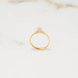 Anillo Solitario Corazones 1.05gr / T6 1/4 / Circon Blanco Oro Amarillo $