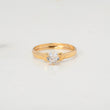 Anillo Solitario Corazones 1.05gr / T6 1/4 / Circon Blanco Oro Amarillo $