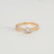 Anillo Solitario Barril 1.85gr / T6 / Circon Blanco Oro Amarillo $