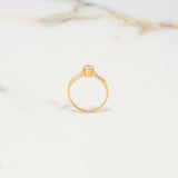 Anillo Solitario Barril 1.85gr / T6 / Circon Blanco Oro Amarillo $