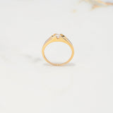 Anillo Solitario Tunel 2.1gr / T6 1/2 / Circones Blancos Dos Oros Amarillo Blanco $