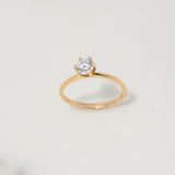 Anillo Solitario 1.7gr / T6 1/4 / Circon Blanco Oro Amarillo $