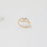 Anillo Cruzado 1.6gr / T6 1/2 / Circones Blancos Dos Oros Amarillo Blanco $