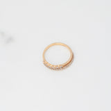 Anillo Doble Linea 2.2gr / T6 1/2 / Circones Blancos Oro Amarillo $