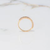 Anillo Doble Linea 2.2gr / T6 1/2 / Circones Blancos Oro Amarillo $