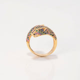 Anillo Pantera 8.3gr / T10 1/4 / Circones Colores Oro Amarillo $