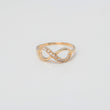 Anillo Infinito 2.1gr / T6  / Circones Blancos Oro Amarillo $