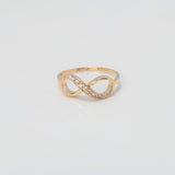 Anillo Infinito 2.1gr / T6  / Circones Blancos Oro Amarillo $