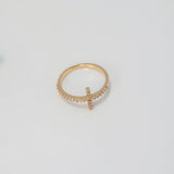 Anillo Cruz 2.1gr / T7 / Circones Blancos Oro Amarillo $