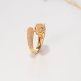 Anillo Pantera 8.2gr / T10 1/2 / Circones Naranjas Blancos Oro Amarillo $