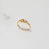 Anillo Fé Corazón 1.75gr / T5 3/4 / Circones Blancos Oro Amarillo $