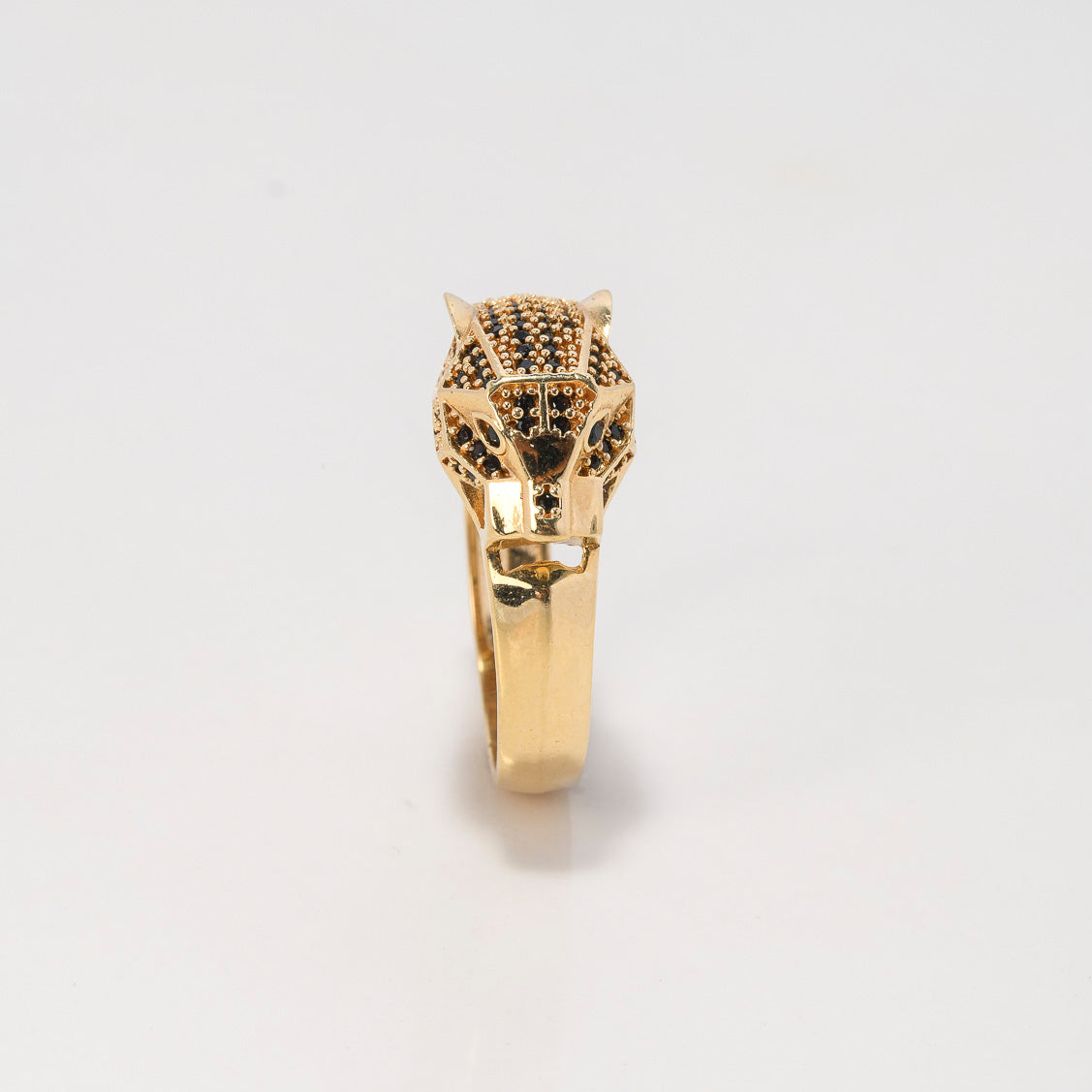 Anillo Pantera 7.2gr / T10 3/4 / Circones Negros Oro Amarillo $