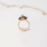 Anillo Oso 6.1gr / T7 1/2 / Circones Negros Azules Oro Amarillo $