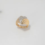 Anillo Corazon 5.2gr / T7 1/4 / Ola Circones Blancos Oro Amarillo $