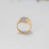 Anillo Corazon 5.2gr / T7 1/4 / Ola Circones Blancos Oro Amarillo $